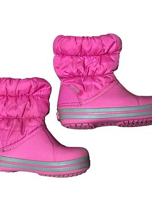Crocs зимові чобітки рожеві для дівчинки р.23-24 сапожки