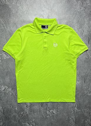 Vintage винтажная футболка поло sergio tacchini сергио таччини big logo size l размер л