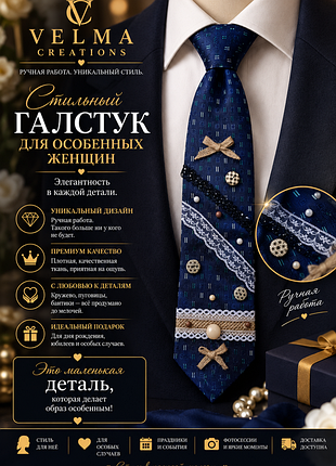 Креативный галстук женский