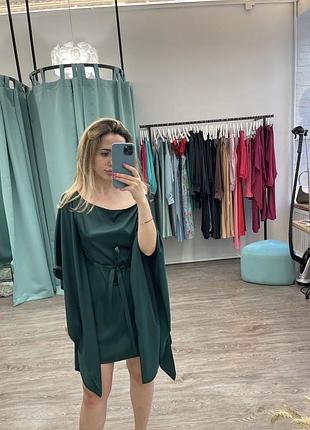 Коротка жіноча сукня mint смарагдового кольору