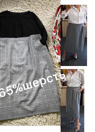 Тепла шерстяна довга спідниця з кишенями батального розміру,country collection,p.20-24