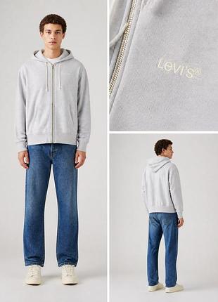 Худи сип levi’s authentic full zip garment dye sweatshirt / левес худи мужской m l xl