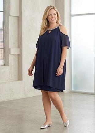 Платье вечернее cellbes "plus size" цвет: глубокий темно-синий большой размер