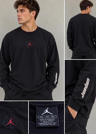 Чоловічий лонгслів jordan jumpman 3xl, чорний, оригінал