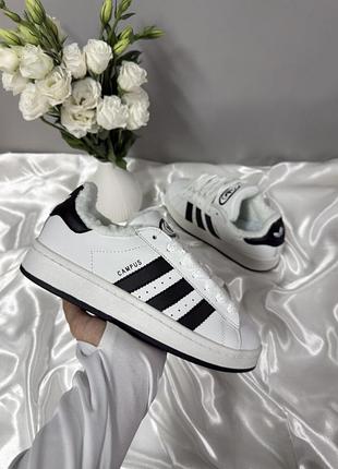 Adidas campus white black winter fur❄️