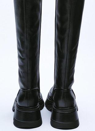 Крутые кожаные сапоги zara 4