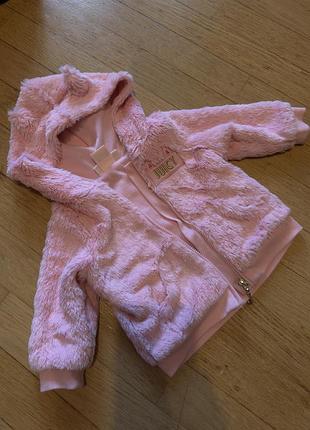 Juicy couture pink faux fur coat with ears, розмір 3–6m