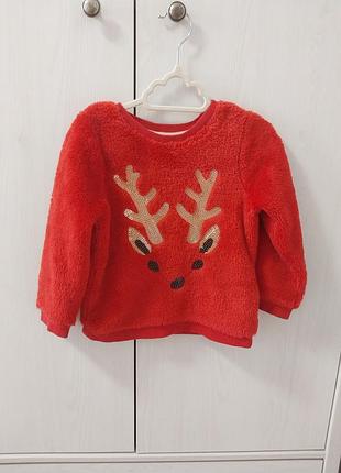 Новогодний, рождественский свитер, кофта h&amp;m, р.98-104