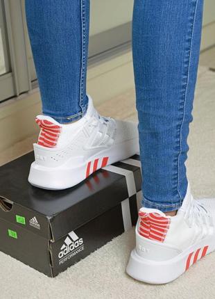 Adidas bask eqt, жіночі білі кросівки адідас2 фото