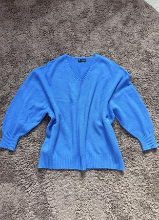 Светр alpini knitwear оверсайз блакитно-синій
