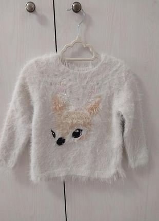 Новорічний, різдвяний светр, кофта h&m, р.98-104