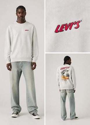 Levi’s relaxed crewneck sweatshirt / левіс чоловічий світшот з принтом оригінал m l xl