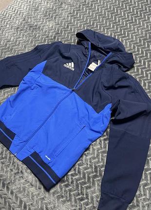 Вітровка куртка оригінал adidas синя кофта куртка зіпка адідас