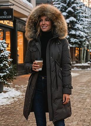 ▪️новий жіночий пуховик парка moncler монклер зимовий зима довгий зимове пальто з хутром женский длинный зимний пуховик с мехом новый парка зимняя