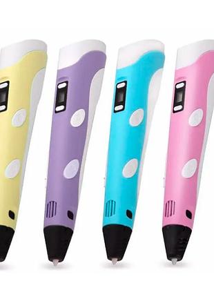 3d ручка для рисования 3dpen-2 3d ручка с lcd-дисплеем для рисования объемных моделей бордовый
