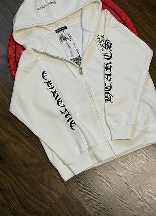 Зіп худі chrome hearts comme des garcons біла розмір m