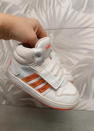 Кроссовки хайтопы полусапоги adidas для девочки размер 10 k наш 27 стелька 17 см