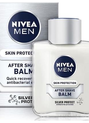 Бальзам после бритья "серебряная защита" nivea men silver protect after shave balm, 100 мл