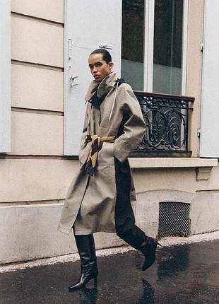 Довгий картатий тренч жіночий zara new