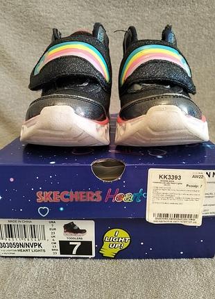 Черевики для дівчаток skechers heart lights чорні, розмір 23, довжина устілки 23 см