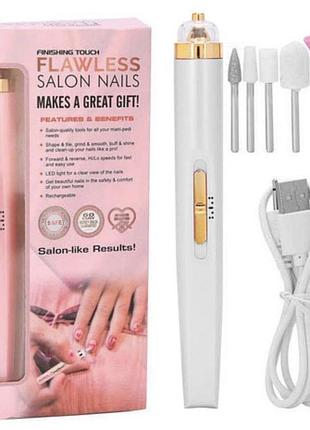 Фрезер для манікюру та педикюру flawless salon nails, фрезер ручний для манікюру pink