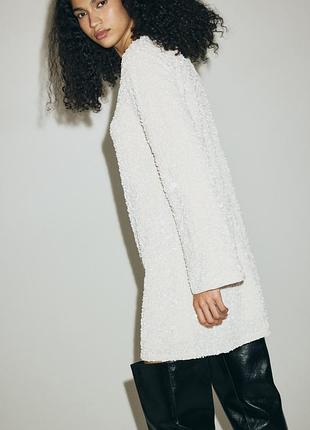H&m біла сукня в пайетки, м 8