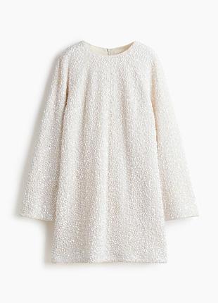 H&m біла сукня в пайетки, м 7
