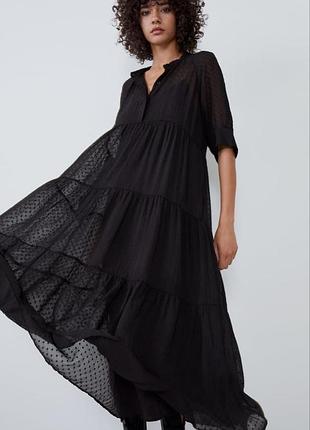 Шифоновое платье zara