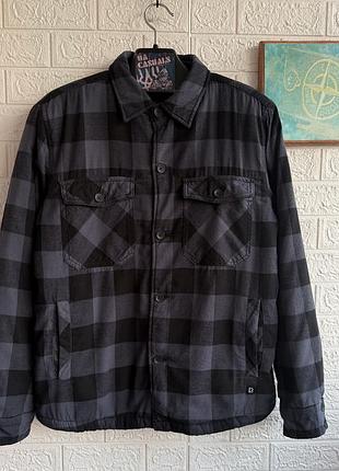 Фланелева куртка з хутром brandit lumberjacket outdoor чоловіча рл тепла сорочка military мілітарі оутдор