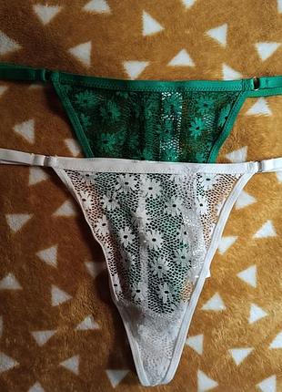 Трусики кружевные стринги 2 шт. комплект, primark 40/42