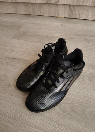 Черные футбольные бутсы adidas f50 33 размер 34 размер сороконожки 21 см
