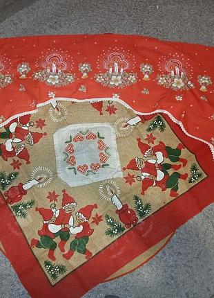 Новогодние скатерти мешковина гардина салфетка вышитая швеция