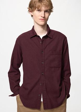 Uniqlo m унісекс сорочка тепла юникло рубашка