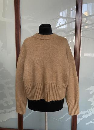 Вовняно - мохеровий укорочений джемпер светр m&s autograph wool-mohair blend