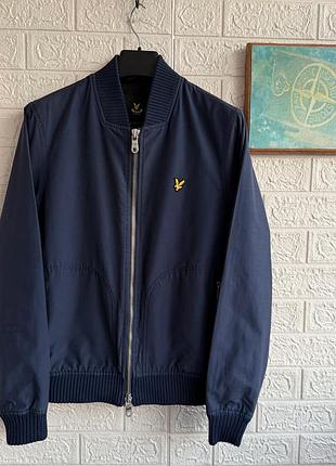 Бомбер lyle & scott вітровка рs чоловіча з металевою молнією під резинку куртка
