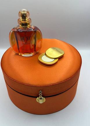 Редкий винтажный набор dior dune (edt 50 мл + твердый парфюм) vintage 1991-1992