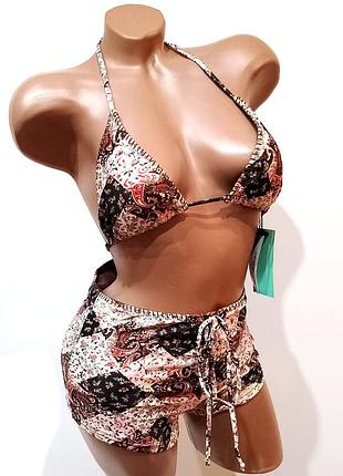 Купальник nasty gal на завязках с шортами, eur 36/38