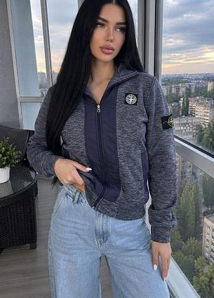 Кофта зіпка з лого та патчем