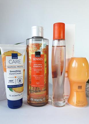 Набор женский: парфюм summer white+крем для рук + гель для душа+дезодорант, avon, эйвон