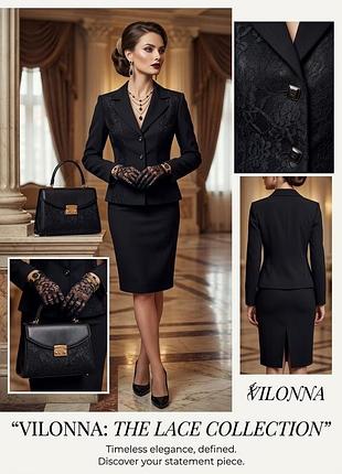 🖤ідеальний розкішний діловий костюм з мереживом vilonna