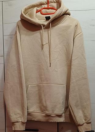 Стильне чоловіче худі nike solo swoosh beige (оверсайз / на флісі)