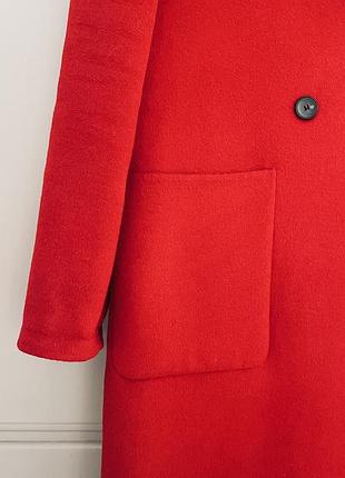 Червоне вовняне пальто zara 6