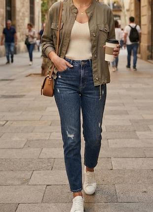 Стильная рубашка-куртка massimo dutti, хаки