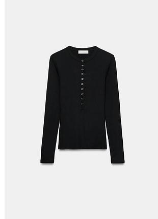 Лонгслів жіночий zara чорний в рубчик