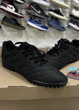 Футбольні шиповки сороконожки adidas goletto vii tf оригінал чорні копи спортивні універсальні для поля газону бу 37.5-38 р підліткові класичні дитячі