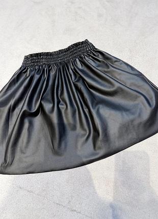 Чорна спідниця h&m з екошкіри, 6–8 років