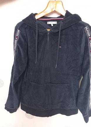 Жіночий спортивний костюм tommy hilfiger, чорний, розмір m-l, велюр