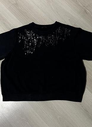Ефектний чорний світшот з паєтками від m&s collection (marks & spencer)