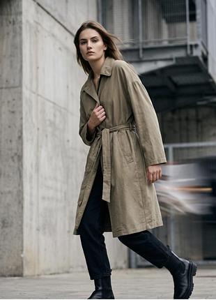 Дуже стильний тренч оливкового кольору від zara  xl