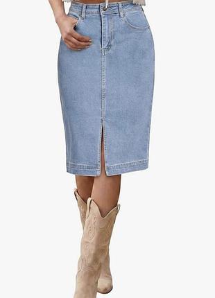 Джинсова спідниця міді lee mom skirt (оригінал, 100% бавовна), розмір w30 / m-l